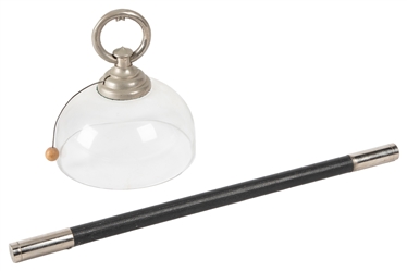 Spirit Bell. Circa 1900. Glass bell with nickel plated hard...