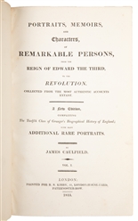 CAULFIELD, James (1764 – 1826). Portraits, Memoirs and Char...