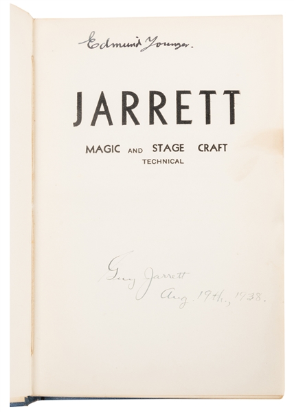 JARRETT, Guy (1881 – 1972). Jarrett. Magic and Stage Craft ...