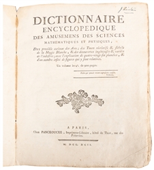 [LACOMBE, Jacques]. Dictionnaire Encyclopedique Des Amuseme...