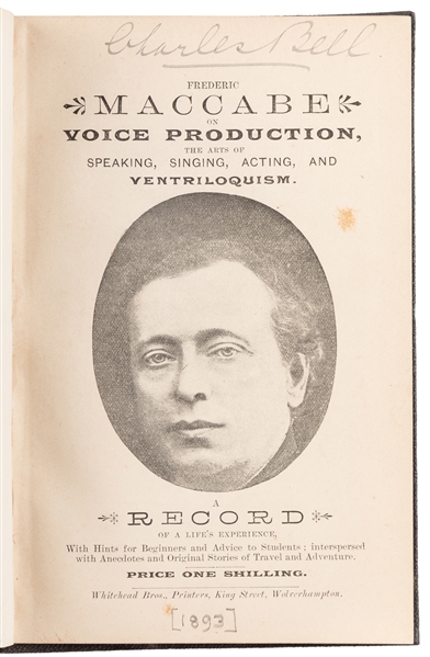 MACCABE, Frederic (1831 – 1904). Frederic Maccabe on Voice ...