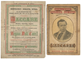 MACCABE, Frederic (1831 – 1904). Book of Words. Programmeme a...