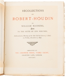 MANNING, William. Recollections of Robert-Houdin. London: C...