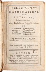 OZANAM, Jacques (1640 – 1718). Recreations Mathematical and...