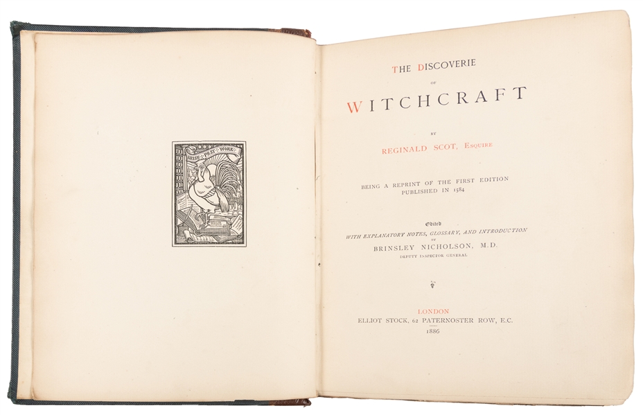 SCOT, Reginald (1538 – 99). The Discoverie of Witchcraft. L...