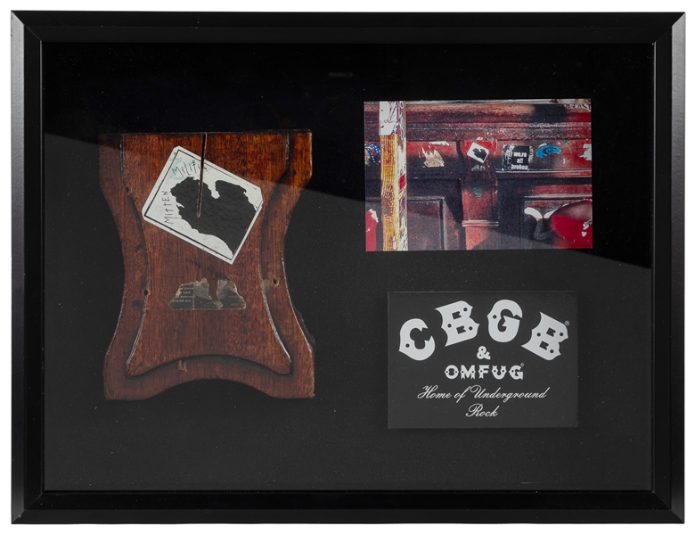 [CBGB & OMFUG CLUB]. Original Piece of the Bar at CBGB, Fra...