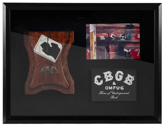 [CBGB & OMFUG CLUB]. Original Piece of the Bar at CBGB, Fra...