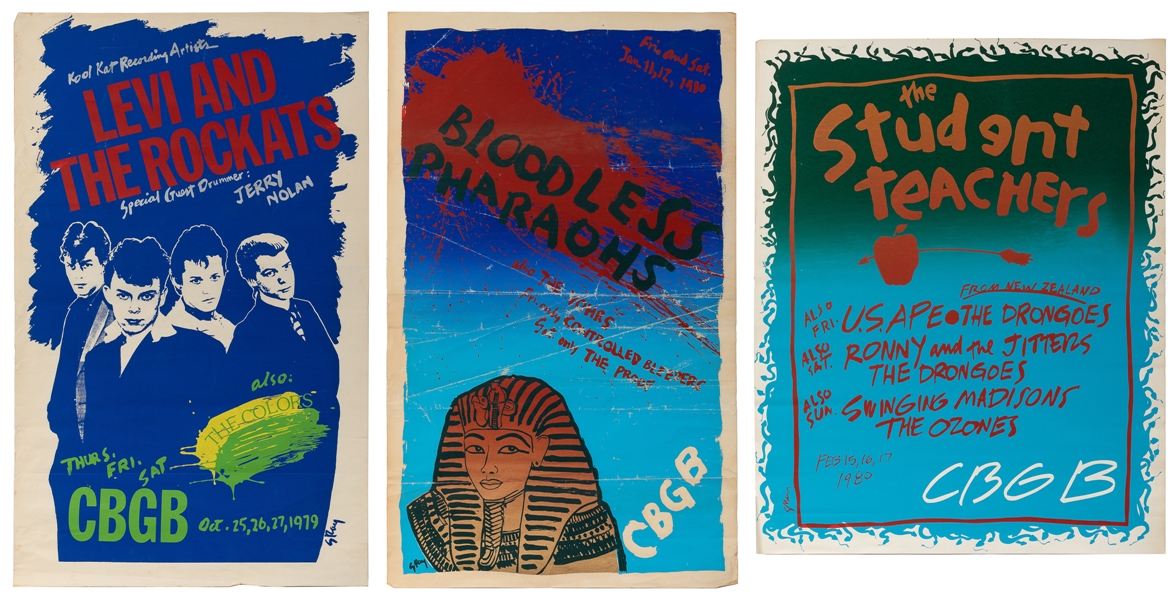 [CBGB & OMFUG CLUB]. SRAY. Group of Three Colorful Posters ...