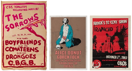 [CBGB & OMFUG CLUB]. Group of Three CBGB Concert Posters an...