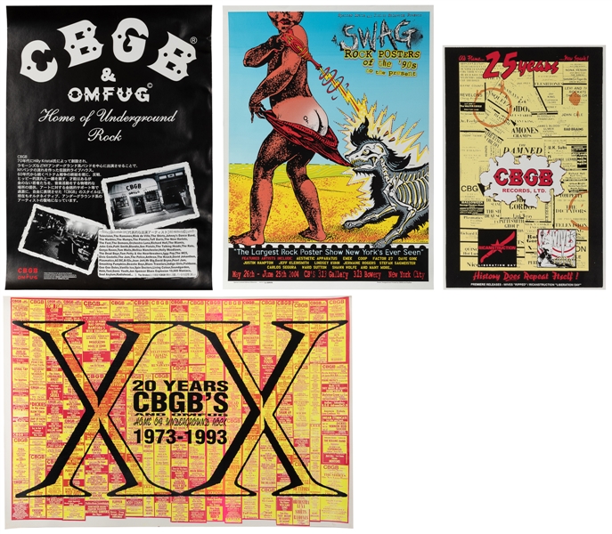 [CBGB & OMFUG CLUB]. Group of Four Posters Celebrating the ...