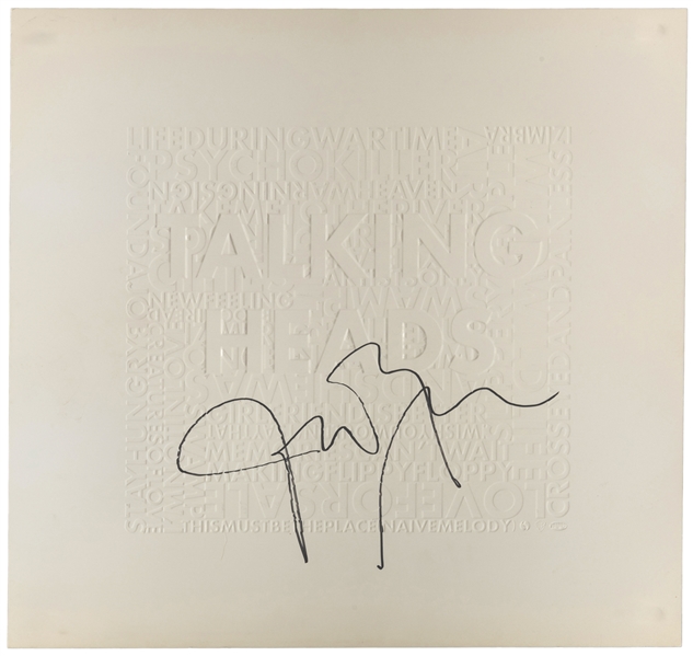 BYRNE, David (b. 1952). Talking Heads. SIGNED Embossed Prom...