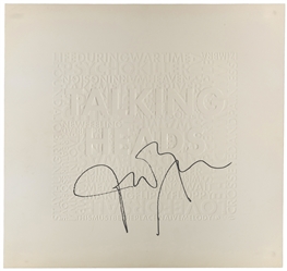 BYRNE, David (b. 1952). Talking Heads. SIGNED Embossed Prom...