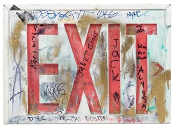 [CBGB & OMFUG CLUB]. Original Emergency Lights “Exit" Sign ...