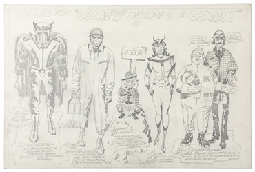 KIRBY, Jack (1917–1994). Original Concept Art of Villains f...