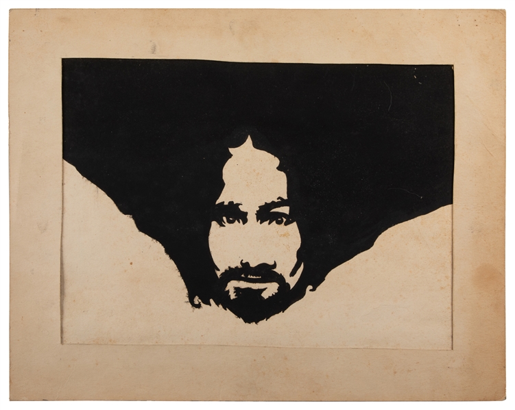 ARTIST UNKNOWN. Charles Manson Portrait. Mid 20th century. ...