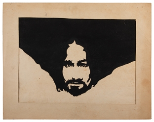 ARTIST UNKNOWN. Charles Manson Portrait. Mid 20th century. ...