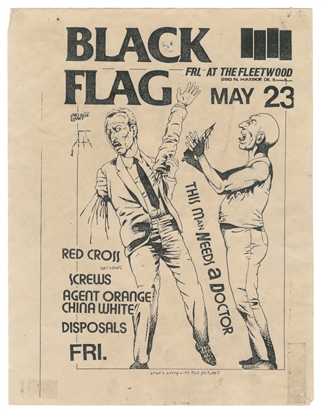 PETTIBON, Raymond (American, b. 1957). Black Flag with Red ...