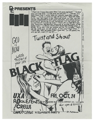 PETTIBON, Raymond (American, b. 1957). Black Flag with UXA,...