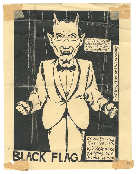 PETTIBON, Raymond (American, b. 1957). Black Flag with Eddi...