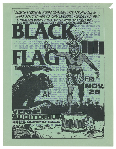 PETTIBON, Raymond (American, b. 1957). Black Flag at Verne ...