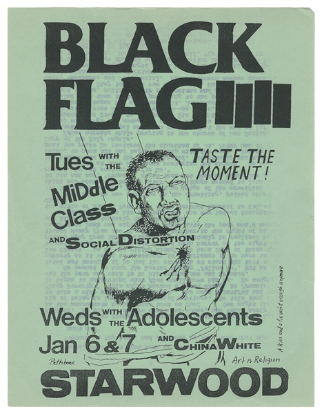 PETTIBON, Raymond (American, b. 1957). Black Flag with The ...