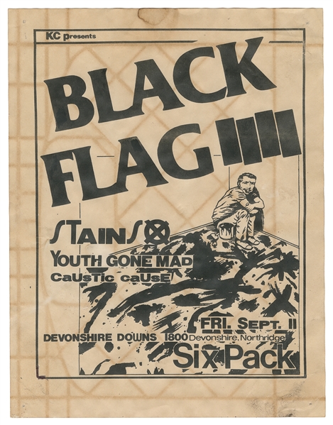 PETTIBON, Raymond (American, b. 1957). Black Flag with Stai...