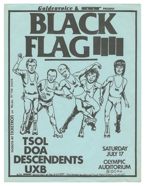 PETTIBON, Raymond (American, b. 1957). Black Flag with TSOL...