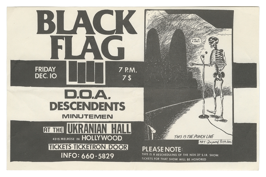 PETTIBON, Raymond (American, b. 1957). Black Flag with DOA,...