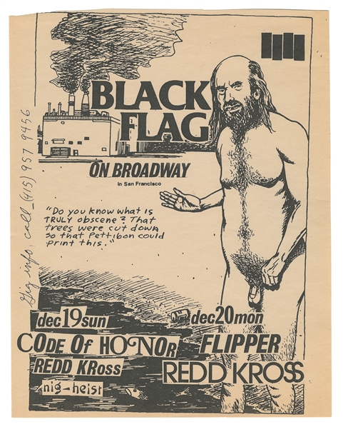 PETTIBON, Raymond (American, b. 1957). Black Flag with Code...