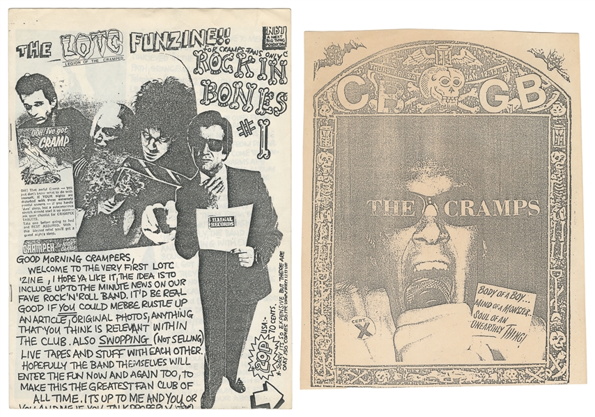 The Cramps CBGB Concert Flyer and Fanzine. Circa 1970s. Fly...