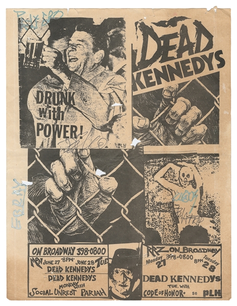 Dead Kennedys Signed Flyer. [1983]. PSA/DNA numbered and ce...