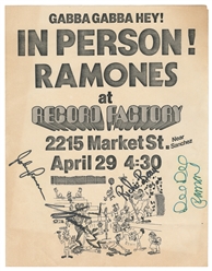 The Ramones Signed Flyer. [1983]. PSA/DNA numbered and cert...