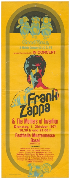 Frank Zappa & The Mothers of Invention. 1974. Concert poste...