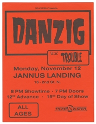 [GLENN DANZIG]. Tourbook, Flyers, and Ephemera. Circa 1990s...