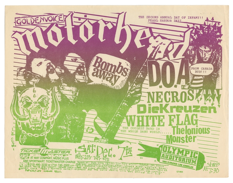 Motorhead, D.O.A., Necros, Die Kreuzen, White Flag, Theloni...