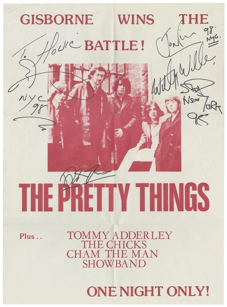 The Pretty Things Signed Poster. Circa 1960s/1998. Offset p...