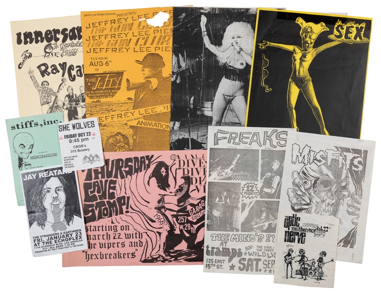 Group of 26 Punk and Rock Flyers and Handbills. Circa 1960s...