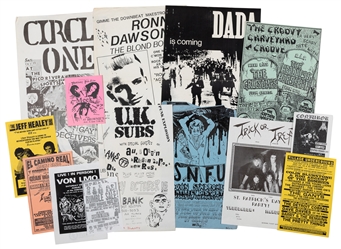 Group of 26 Punk and Rock Flyers and Handbills. Circa 1960s...