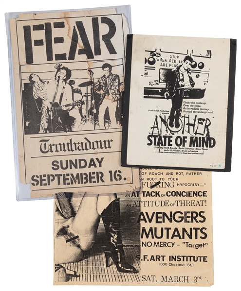 Three Pieces of Punk Ephemera. V.p., ca. 1970s–1980s. Inclu...