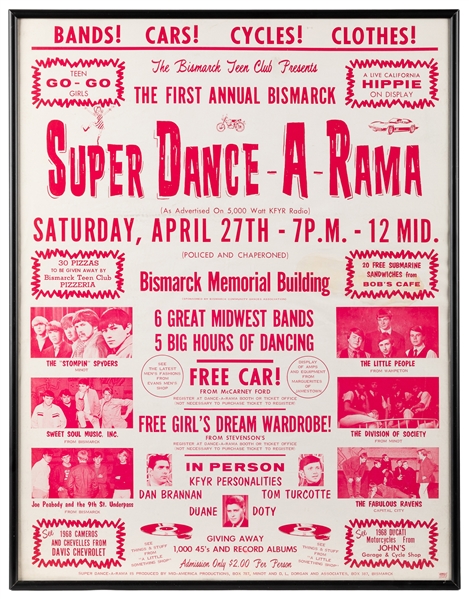 Super Dance-A-Rama. Circa 1968. Offset lithograph poster. “...