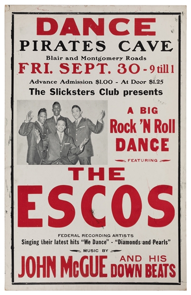 [WINDOW CARD]. The Escos, Dance Pirates Cave. Cincinnatti....