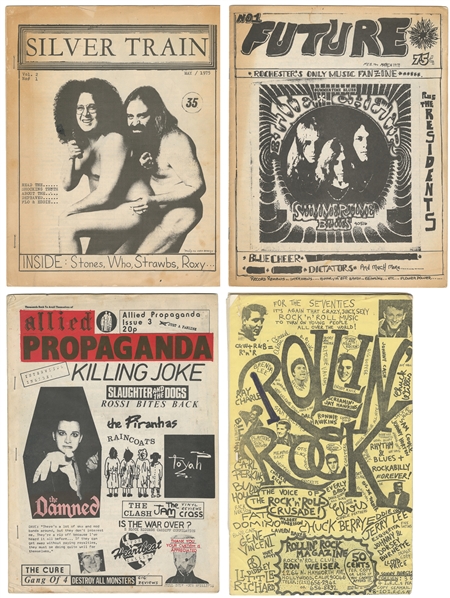 Twelve Rock and Punk Fanzines. Circa 1970s. Staple-bound ph...