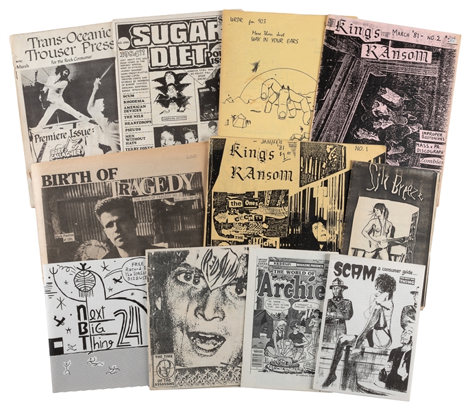 Eleven Rock and Punk Zines. Circa 1970s/1980s. Mostly stapl...