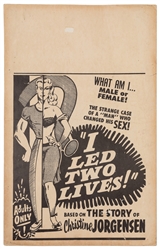 [TRANSGENDER]. I Led Two Lives (Glen or Glenda). 1953. Wind...