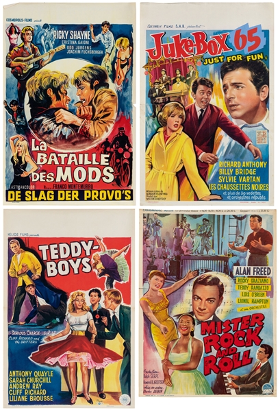 Group of French Film Posters. Circa 1950s. Group of four of...