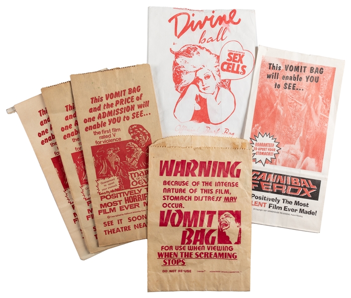 [WATERS, John (b. 1946)]. Promotional Vomit Bag Collection....