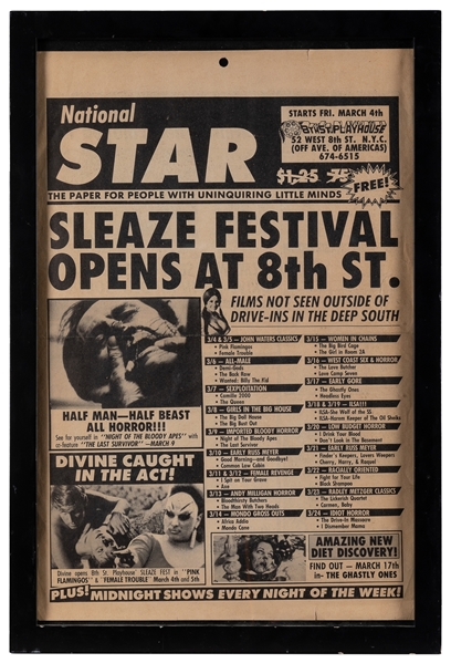 Sleaze Film Festival at 8th St. Playhouse Calendar. New Yor...