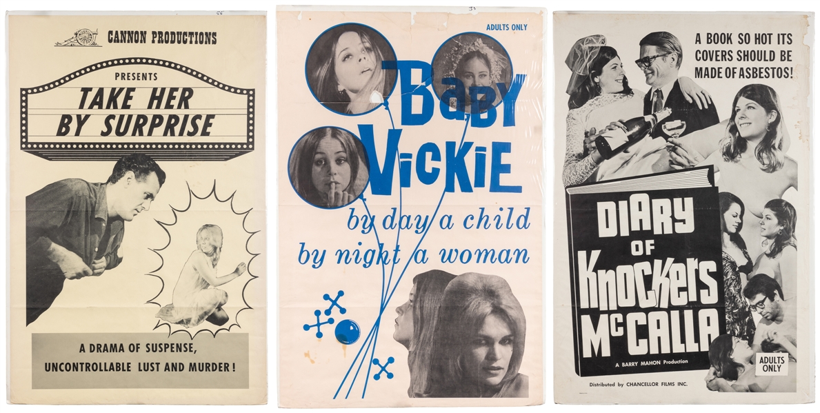 Group of 13 Sexploitation Movie Posters. [V.p., ca. 1960s]....