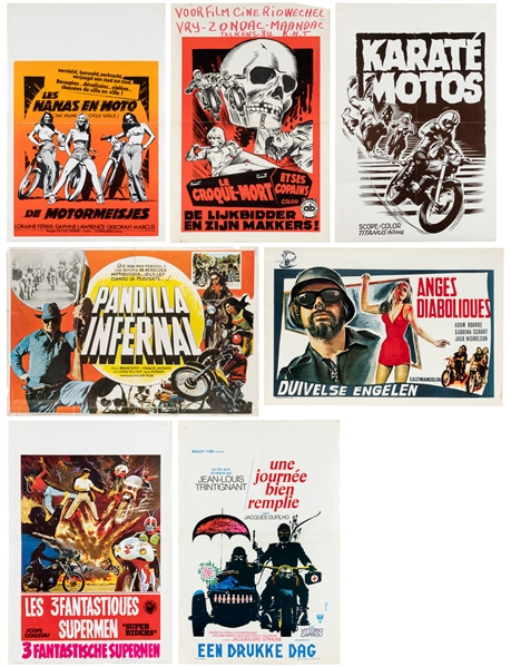 Seven Motorcycle Grindhouse Movie Posters. V.p., ca. 1960s–...