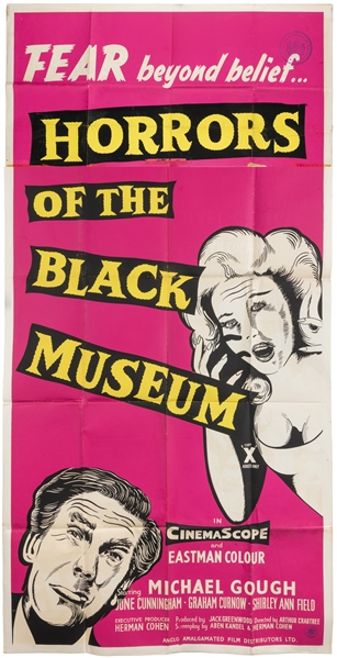 [MOVIE POSTER]. Horrors of the Black Museum. Circa 1959. Si...